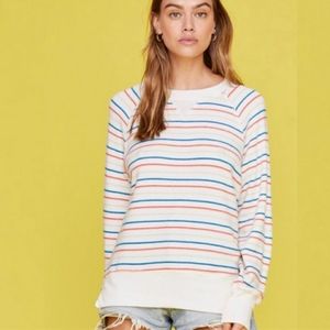 LNA Floyd Brushed Rainbow Striped Raglan Sweater (small)